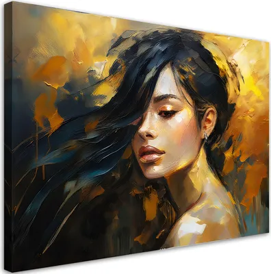 Produktbild von Feeby - Leinwand Bilder - Gold Weiblicher Glamour - 30x20 cm - Deko Wohnzimmer - Wandbilder Schlafzimmer - Deko Aesthetic - Wand Deko - Leinwand Groß - Deko Zimmer - Leinwandbilder XXL