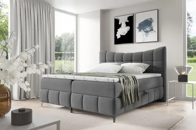 Produktbild von Boxspringbett Schlafzimmerbett CHARLES 200x200cm Stoff Freya Grafit
