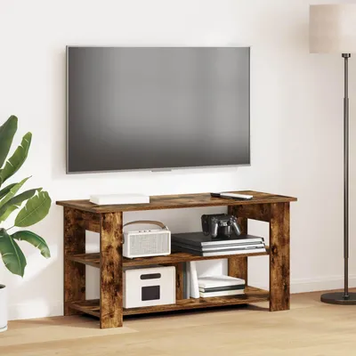 Produktbild von "Schlussverkauf" TV-Ständer moderne - Wohnzimmer Fernsehschrank - Geräucherte Eiche 100x40x50 cm C14721