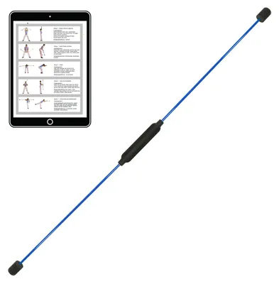 Produktbild von Best Sporting Schwingstab Fitness blau I Swingstick für Ganzkörpertraining I Gymnastikstab mit Anleitung für 16 Übungen I Fitnessgeräte für zuhause I Elastic Fitness Bar