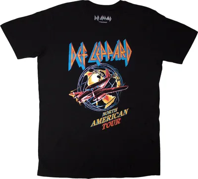 Produktbild von Def Leppard - "North American" T-Shirt für Herren/Damen Uni RO14266 (XXL) (Schwarz/Gelb/Rot)