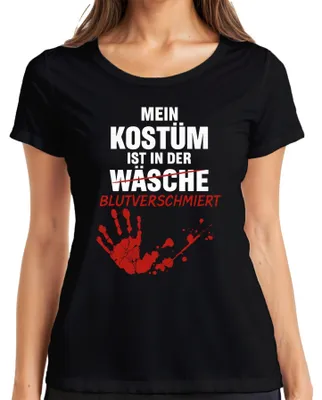 Immagine prodotto di Maglietta da donna My Costume Bloodstained Halloween Horror Zombie Handprint, nero, L