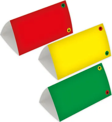 Produktbild von TimeTEX Set Ampel-Tischkarten, 3-seitig, 10-tlg.