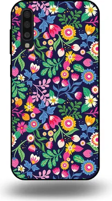 Produktbild von Smartphonica Handytasche passend für Samsung Galaxy A70s mit Blumendruck - TPU Back Cover Case Blumendesign