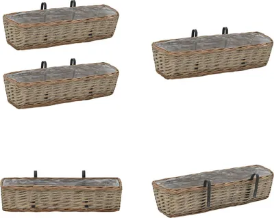 Obrázek produktu pro vidaXL Balkonový květináč 2 ks. Vrba s PE obložením 60 cm - květináč - květináč - květináč - truhlík na květináč