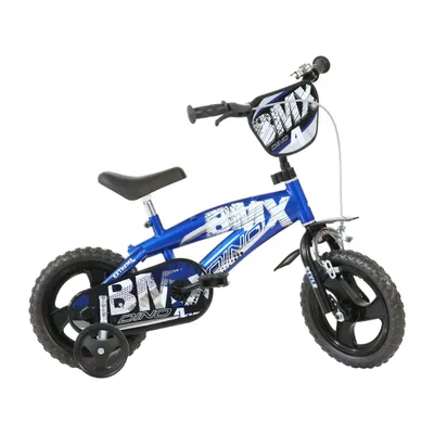 Produktbild von Dino Bikes BMX Kinderfahrrad 12 Zoll, Farbe Blau, robustes und sicheres Fahrrad für junge Einsteiger
