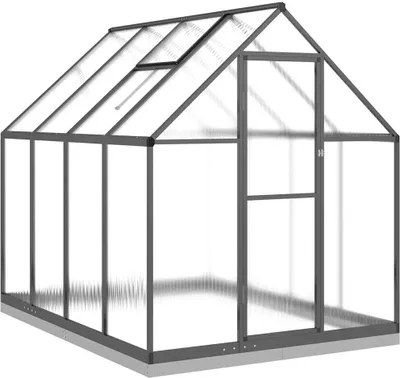 Imagen del producto de Invernadero vidaXL con estructura de base, color antracita, 224x169x202 cm, aluminio