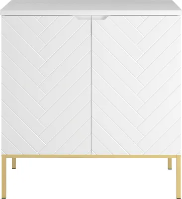 Produktbild von Waschbeckenunterschrank 80 cm breit in weiß matt mit gefrästen Fronten ANGERA-140