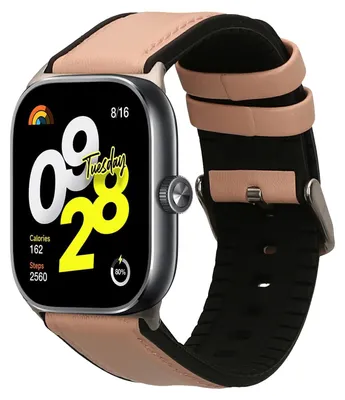 Produktbild von kwmobile Leder Uhrenarmband für Xiaomi Redmi Watch 5 & 4 / Smart Band 8 Pro / Smart Band 9 Pro Armband - Ersatzarmband für Fitnesstracker mit