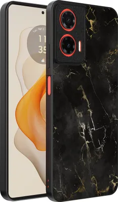 Produktbild von Smartphonica Handytasche passend für Motorola Moto G Stylus 2024 mit Marmordruck - TPU Rückseitenschutzhülle schwarzes Marmordesign - Schwarz