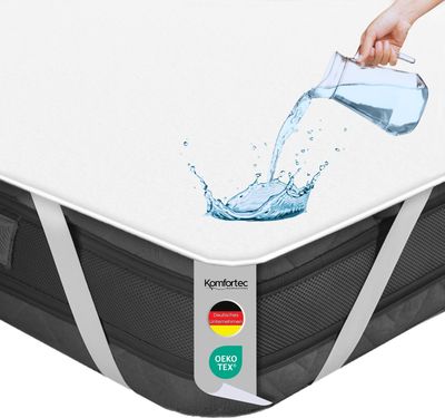 Komfortec wasserdichter Matratzenschoner, 90x200 cm, Matratzenauflage, Atmungsaktive Matratzenauflage, ohne Knistern Matratzenschutz, Inkontinenzunterlage, Weiß