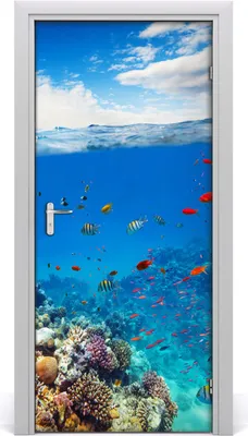 Produktbild von Tulup Türaufkleber 95x205 cm Dekorative Aufkleber Selbstklebend Wasserdichte Tapete Abnehmbar Schlafzimmer Wohnzimmer Wohnkultur - Korallenriff