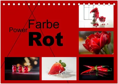 Produktbild von Powerfarbe Rot (Tischkalender 2025 DIN A5 quer), CALVENDO Monatskalender