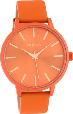 Produktbild von Oozoo Damen Armbanduhr orange Analog C10614 Timepieces Lederarmband D2UOC10614