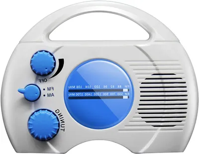Productafbeelding van Douche Radio - Badkamer Radio - Ontspannen Douchen - Waterdicht Ontwerp - Compact Formaat - Blauw