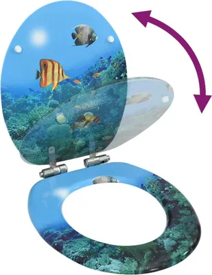 Obrázok produktu pre vidaXL WC sedadlo s mäkkým zatváraním MDF Deep Sea Design