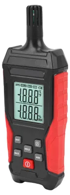Produktbild von Digitales Handmessgerät für Temperatur und Luftfeuchtigkeit mit Hintergrundbeleuchtung und Datenhaltefunktion – Präzises elektronisches Hygrometer
