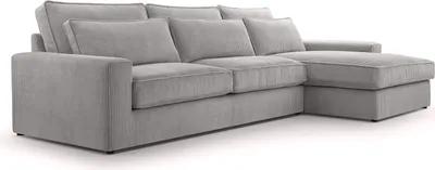 Produktbild von Fedve Ecksofa Eckcouch Medan Mini L Form Big Sofa Sofagarnitur Couch Wohnzimmer Seite Rechts Grau (Lincoln 86)