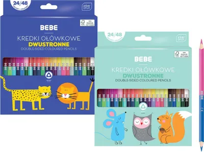 Produktbild von Interdruk Doppelseitige Buntstifte 24 Stück 48 Farben BeBe Kids