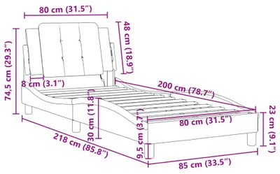 Zdjęcie produktu dla VidaXL 3214068, Czarny, 85 cm, 2,18 m, 74,5 cm, 800 x 2000 mm, 1 szt.