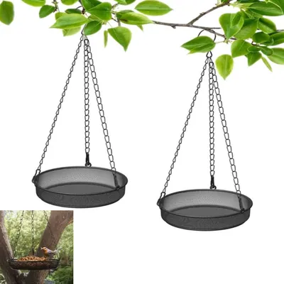 Produktbild von 2 Stück Vogelfutterspender Zum Aufhängen,Balkon Deko Draußen,Futterhäuschen,Geeignet für Garten,Terrasse und Bauernhof