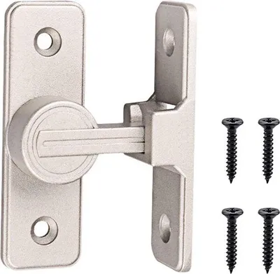 Imagen del producto de Cerradura para puertas correderas de madera, ángulo de 90 grados, con pestillo de seguridad y sistema antirrobo