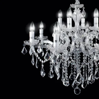 Produktbild von Florian Klassischer Kronleuchter Metall-Kristall Chrom 12 Lichter E14