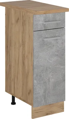 Produktbild von Küchenunterschrank Vicco R-Line Beton 30 cm , AP Eiche, Model 53507
