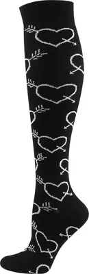 Zdjęcie produktu dla BeinFit™ pończochy uciskowe pończochy uciskowe damskie pończochy uciskowe przeciwzakrzepowe: Black Love Script / 36-40 (S-M)
