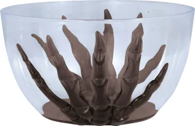 Produktbild von Skelett Halloween Schüssel Transparent Dekoration Party Accessoire Geisterhaft Gruselig, Farbe: Schwarz