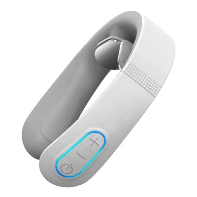 Produktbild von Kabelloses Nackenmassagegerät mit 2-Kopf-Pulsmassage & Heizfunktion, EMS, 10 Modi, 15 Intensitäten, tragbar für präzise Massage zu Hause & im Büro