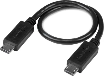 Produktbild von StarTech.com USB OTG Kabel - Micro USB auf Micro USB - St/St - 20cm, 0,203 m, Micro-USB B, Micro-USB B, Schwarz