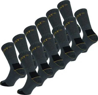 Immagine prodotto di Caterpillar 12 paia di calze / calze da lavoro Punta rinforzata tallone cotone grigio43-46