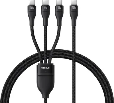 Image de Baseus Flash Series Type C to C+C+C fast charging cable 480 Mbps Black