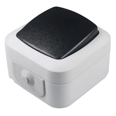 Produktbild von ChiliTec Feuchtraum Wechselschalter, IP44 250V AC 10A, Aufputz Rahmen, grau