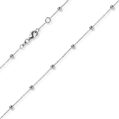 Produktbild von 3mm Kügelchen Ankerkette Halskette Kette Collier aus 585 Gold Weißgold 42-45cm