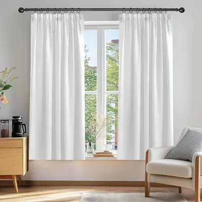 Immagine prodotto di Tende oscuranti con passacorda a pieghe, protezione dal freddo, 138x132 cm, colore grigio argento, set da 2