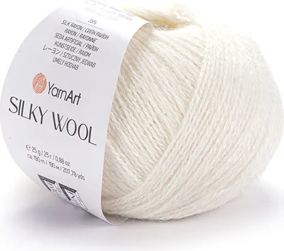 Produktbild von Yarn Art Silky Wool 330 Creme Merino Seide 25g 190m Lace Schal Stricken