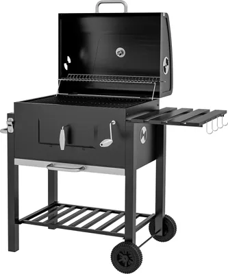 Produktbild von Grillwagen Holzkohlegrill Bbq Standgrill, Edelstahl, Schwarz, 113X65X108Cm