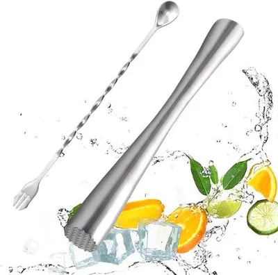 Produktbild von Ergonomische Barstammler in Silber, 26 cm, rostfreier Stahl