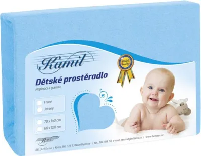 Obrázek produktu pro Prostěradlo dětské froté - Modrá - 60x120