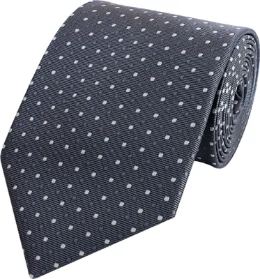 Produktbild von Fabio Farini - 1 Stück verschiedene Herren Krawatten - Schlips mit Punkten in 8cm Breite Breit (8cm), Grau (Grau, Weiß)