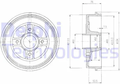 Produktbild von 2x DELPHI Bremstrommel BF427 für RENAULT CLIO II (BB0/1/2_ CB0/1/2_)