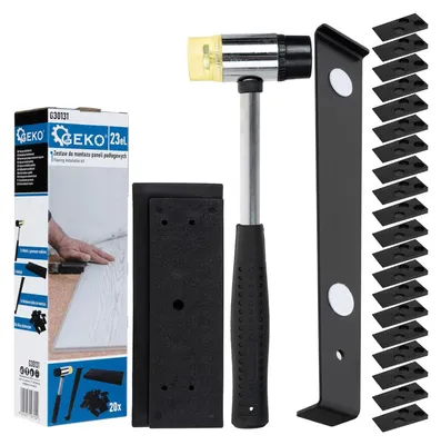 Immagine prodotto di Kit montaggio laminato - distanziatori pavimento, martello di gomma a doppia faccia, robusto blocco per maschiare, barra di trazione incastro, 23 pezzi