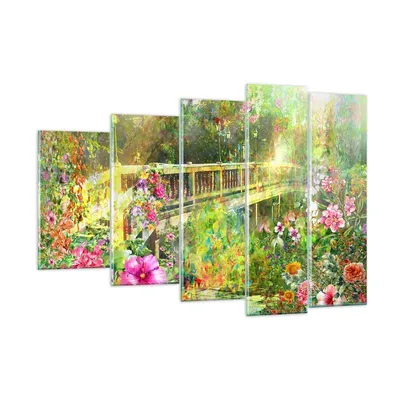 Produktbild von Bilder auf glas - Brücke Park Blume Frühling - 150x100cm - Glasbilder - Wandbilder - Kunstdruck - zum Aufhängen bereit - Wanddekoration aus Glas - Glas Bilder - Wandbild auf Glas - GEG150x100-2906