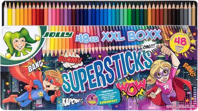 Productafbeelding van Supersticks Premium Europese kleurpotloden met tinnen draagtas; set van 48, kunst en ambachten, perfect voor volwassen kleuren