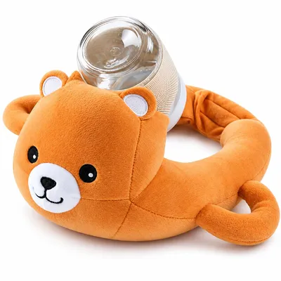 Produktbild von Stillkissen für Babyflaschen, U-förmiges Fütterungskissen mit abnehmbarem Bezug, waschbar, leicht & tragbar, Bärenmotiv, für Babys