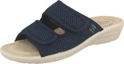 Produktbild von Fly Flot Damen Hausschuh Mesh Pantolette Klettverschluss, Größe:41 EU, Farbe:Blau