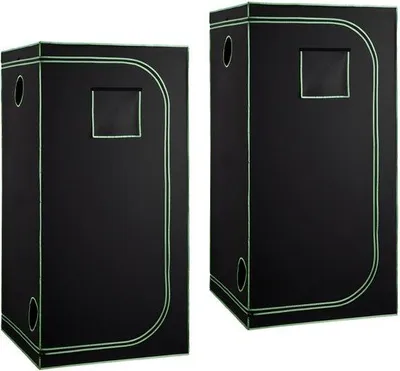Obrázek produktu pro Interiérový stan pro rostliny, rozměry 100 x 100 x 200 cm, vyrobený z reflexního materiálu Mylar 600D, pěstební stan s okénkem pro pozorování, odnímatelná podlaha a zip, odolný stan určený pro pěstování ovoce, květin a zeleniny.