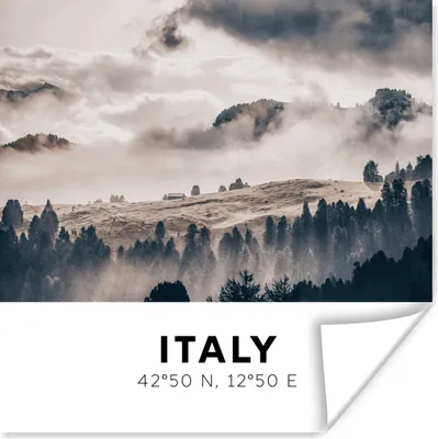 Produktbild von MuchoWow® Poster Italien - Nebel - Landschaft 75x75 cm - Wand Dekoration